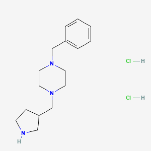 molecular formula C16H27Cl2N3 B1527429 1-苄基-4-(3-吡咯烷基甲基)哌嗪二盐酸盐 CAS No. 1219960-33-4