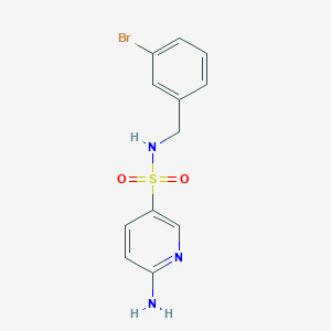 molecular formula C12H12BrN3O2S B1527437 6-amino-N-[(3-bromophenyl)methyl]pyridine-3-sulfonamide CAS No. 1461604-45-4