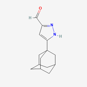 molecular formula C14H18N2O B1527444 3-(adamantan-1-yl)-1H-pyrazole-5-carbaldehyde CAS No. 1310738-85-2