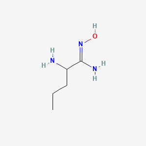 molecular formula C5H13N3O B15274527 2-amino-N'-hydroxypentanimidamide 
