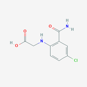 molecular formula C9H9ClN2O3 B1527461 2-[(2-Carbamoyl-4-chlorophenyl)amino]acetic acid CAS No. 1249463-06-6