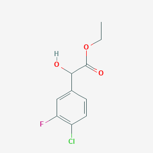 molecular formula C10H10ClFO3 B1527483 Ethyl 2-(4-chloro-3-fluorophenyl)-2-hydroxyacetate CAS No. 1247619-04-0