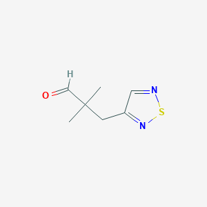 molecular formula C7H10N2OS B15274858 2,2-Dimethyl-3-(1,2,5-thiadiazol-3-yl)propanal 