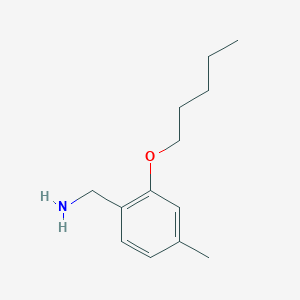 molecular formula C13H21NO B1527486 [4-Methyl-2-(pentyloxy)phenyl]methanamine CAS No. 1250130-58-5