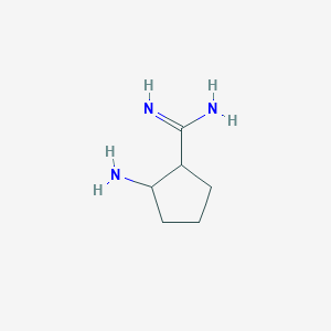 molecular formula C6H13N3 B15274874 2-Aminocyclopentane-1-carboximidamide 
