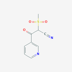 molecular formula C9H8N2O3S B15274908 2-Methanesulfonyl-3-oxo-3-(pyridin-3-YL)propanenitrile 