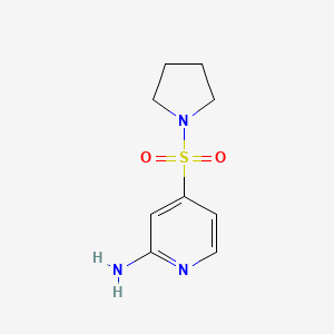 molecular formula C9H13N3O2S B1527492 4-(Pyrrolidine-1-sulfonyl)pyridin-2-amine CAS No. 1247138-05-1