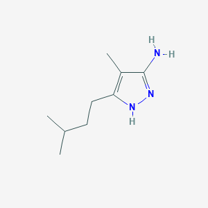 molecular formula C9H17N3 B15274944 4-Methyl-3-(3-methylbutyl)-1H-pyrazol-5-amine 