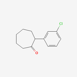 molecular formula C13H15ClO B15274995 2-(3-Chlorophenyl)cycloheptan-1-one 
