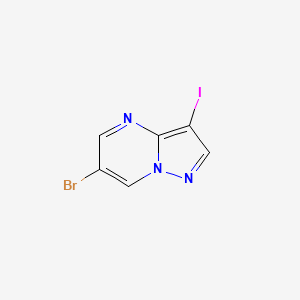 molecular formula C6H3BrIN3 B1527503 6-Bromo-3-iodopyrazolo[1,5-a]pyrimidine CAS No. 1109284-33-4