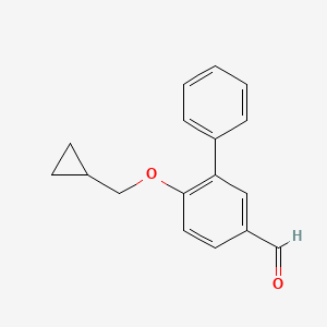 molecular formula C17H16O2 B1527510 6-(Cyclopropylmethoxy)[1,1'-biphenyl]-3-carbaldehyde CAS No. 883523-41-9