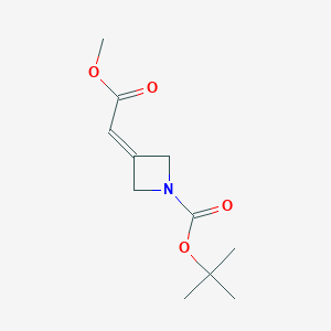 molecular formula C11H17NO4 B1527513 tert-Butyl 3-(2-methoxy-2-oxoethylidene)azetidine-1-carboxylate CAS No. 1105662-87-0