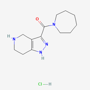 molecular formula C13H21ClN4O B1527516 Azepan-1-yl(4,5,6,7-tetrahydro-1H-pyrazolo[4,3-c]pyridin-3-yl)methanone hydrochloride CAS No. 1219982-46-3