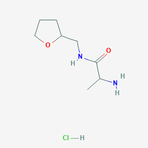 molecular formula C8H17ClN2O2 B1527519 2-Amino-N-(tetrahydro-2-furanylmethyl)propanamide hydrochloride CAS No. 1236266-87-7