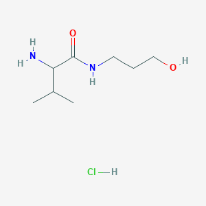 molecular formula C8H19ClN2O2 B1527532 2-Amino-N-(3-hydroxypropyl)-3-methylbutanamide hydrochloride CAS No. 1236256-44-2