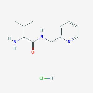 molecular formula C11H18ClN3O B1527535 2-Amino-3-methyl-N-(2-pyridinylmethyl)butanamide hydrochloride CAS No. 1236261-31-6