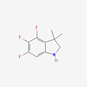 molecular formula C10H10F3N B15275483 4,5,6-Trifluoro-3,3-dimethyl-2,3-dihydro-1H-indole 