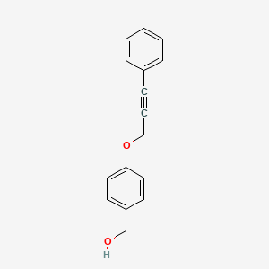 molecular formula C16H14O2 B1527556 {4-[(3-Phenylprop-2-yn-1-yl)oxy]phenyl}methanol CAS No. 1458051-40-5