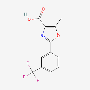molecular formula C12H8F3NO3 B1527573 5-Methyl-2-[3-(trifluoromethyl)phenyl]-1,3-oxazole-4-carboxylic acid CAS No. 848188-39-6