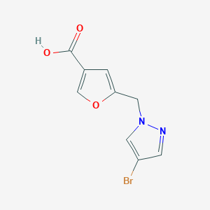 molecular formula C9H7BrN2O3 B1527575 5-[(4-bromo-1H-pyrazol-1-yl)methyl]furan-3-carboxylic acid CAS No. 1247390-92-6