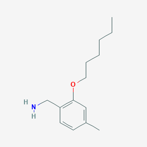 molecular formula C14H23NO B1527579 [2-(Hexyloxy)-4-methylphenyl]methanamine CAS No. 1247738-22-2