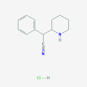 molecular formula C13H17ClN2 B1527582 2-Phenyl-2-(piperidin-2-yl)acetonitrile hydrochloride CAS No. 1354954-60-1