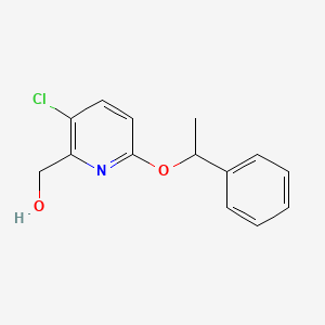 molecular formula C14H14ClNO2 B1527583 [3-Chloro-6-(1-phenylethoxy)pyridin-2-yl]methanol CAS No. 1293161-21-3