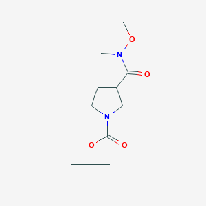 molecular formula C12H22N2O4 B1527589 Tert-butyl 3-(methoxy(methyl)carbamoyl)pyrrolidine-1-carboxylate CAS No. 569667-93-2
