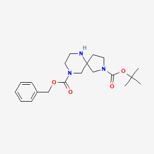 molecular formula C20H29N3O4 B1527598 9-Benzyl 2-tert-butyl 2,6,9-triazaspiro[4.5]decane-2,9-dicarboxylate CAS No. 1160247-08-4