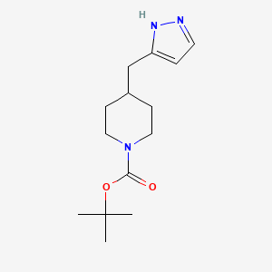 molecular formula C14H23N3O2 B15275985 tert-Butyl4-(1H-pyrazol-3-ylmethyl)piperidine-1-carboxylate 