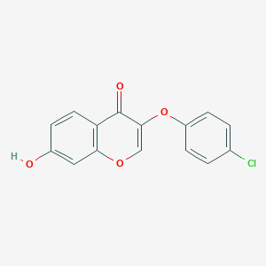 molecular formula C15H9ClO4 B152760 4H-1-Benzopyran-4-one, 3-(4-chlorophenoxy)-7-hydroxy- CAS No. 137987-94-1
