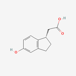 molecular formula C11H12O3 B15276070 (S)-2-(5-Hydroxy-2,3-dihydro-1H-inden-1-yl)acetic acid 
