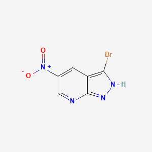 molecular formula C6H3BrN4O2 B1527620 3-溴-5-硝基-1H-吡唑并[3,4-b]吡啶 CAS No. 1186608-83-2