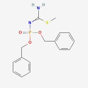 molecular formula C16H19N2O3PS B1527625 Carbamimidothioic acid,[bis(phenylmethoxy)phosphinyl]-, methyl ester (9CI) CAS No. 50725-10-5