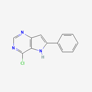 molecular formula C12H8ClN3 B1527626 4-chloro-6-phenyl-5H-pyrrolo[3,2-d]pyrimidine CAS No. 875340-50-4