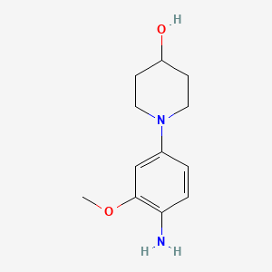 molecular formula C12H18N2O2 B1527627 1-(4-Amino-3-methoxyphenyl)piperidin-4-ol CAS No. 761440-87-3