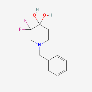 molecular formula C12H15F2NO2 B1527629 1-Benzyl-3,3-difluoropiperidine-4,4-diol CAS No. 1067914-81-1