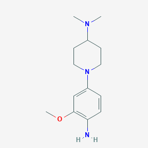 molecular formula C14H23N3O B1527632 1-(4-amino-3-methoxyphenyl)-N,N-dimethylpiperidin-4-amine CAS No. 1089279-91-3