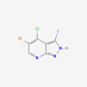 molecular formula C6H2BrClIN3 B1527648 5-Bromo-4-chloro-3-iodo-1H-pyrazolo[3,4-b]pyridine CAS No. 1092579-78-6