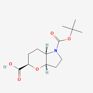 molecular formula C13H21NO5 B15276484 Racemic-(3aR,5S,7aR)-1-(tert-butoxycarbonyl)octahydropyrano[3,2-b]pyrrole-5-carboxylic acid 