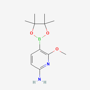 molecular formula C12H19BN2O3 B1527657 6-Methoxy-5-(4,4,5,5-tetramethyl-1,3,2-dioxaborolan-2-YL)pyridin-2-amine CAS No. 1375708-04-5