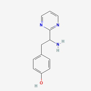 molecular formula C12H13N3O B15276677 4-[2-Amino-2-(pyrimidin-2-YL)ethyl]phenol 