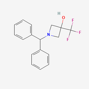 molecular formula C17H16F3NO B1527672 1-二苯甲基-3-(三氟甲基)氮杂环丁-3-醇 CAS No. 848192-92-7