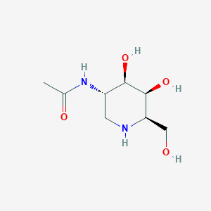 molecular formula C8H16N2O4 B152768 N-[(3S,4R,5S,6R)-4,5-dihydroxy-6-(hydroxymethyl)piperidin-3-yl]acetamide CAS No. 117894-14-1