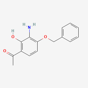 molecular formula C15H15NO3 B1527682 1-(3-Amino-4-(benzyloxy)-2-hydroxyphenyl)ethanone CAS No. 871101-87-0