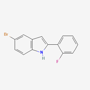molecular formula C14H9BrFN B1527683 5-bromo-2-(2-fluorophenyl)-1H-indole CAS No. 1188240-91-6