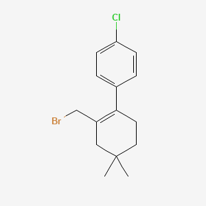molecular formula C15H18BrCl B1527685 6-(Bromomethyl)-4'-chloro-4,4-dimethyl-2,3,4,5-tetrahydro-1,1'-biphenyl CAS No. 1027345-22-7