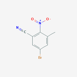 molecular formula C8H5BrN2O2 B15276884 5-Bromo-3-methyl-2-nitrobenzonitrile 