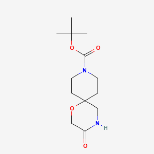 molecular formula C13H22N2O4 B1527689 tert-Butyl 3-oxo-1-oxa-4,9-diazaspiro[5.5]undecane-9-carboxylate CAS No. 1160247-07-3