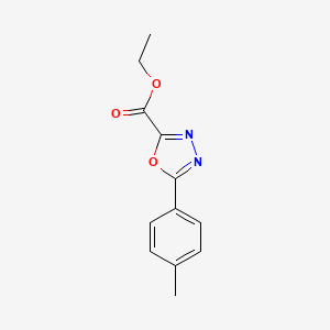 molecular formula C12H12N2O3 B1527696 Ethyl 5-(4-methylphenyl)-1,3,4-oxadiazole-2-carboxylate CAS No. 1344046-00-9